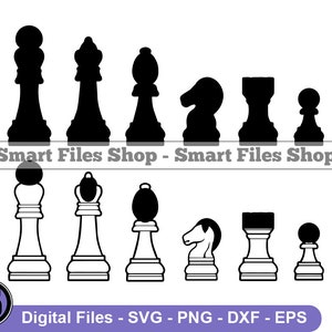 Chess Pieces Svg. Vector Cut file for Cricut, Silhouette, Pdf Png Eps Dxf,  Decal, Sticker, Vinyl, Pin