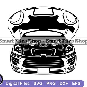 Car Hood Up Svg, Mechanic Svg, Car Svg, Car Hood Svg, Sedan Svg, Car Dxf, Car Png, Car Clipart, Car Files, Eps