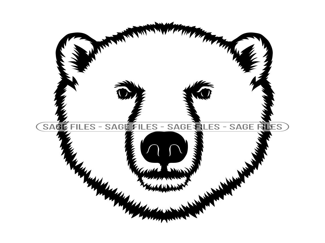 Polar Bear Mascot SVG Polar Bear Face SVG Polar Bear Head Etsy