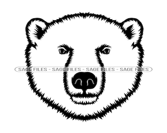 Maskotka niedźwiedzia polarnego SVG, Twarz niedźwiedzia polarnego SVG, Głowa niedźwiedzia polarnego SVG, Niedźwiedź polarny Dxf, Niedźwiedź polarny Png, Clipart niedźwiedzia polarnego, Pliki niedźwiedzia polarnego, Eps