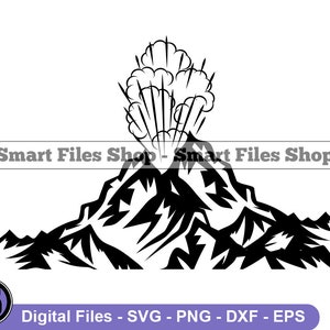 Volcano Eruption #2 Svg, Exploding Volcano Svg, Lava River Svg, Volcano Dxf, Volcano Png, Volcano Clipart, Volcano Files, Eps