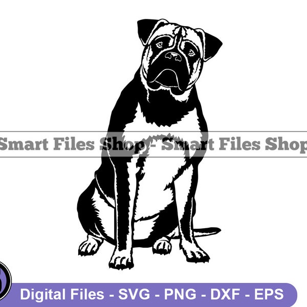 Sitting Bullmastiff SVG, Bullmastiff Svg, Dog Svg, Bullmastiff Dxf, Bullmastiff Png, Bullmastiff Clipart, Bullmastiff Files, Eps