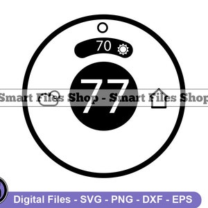 Smart Thermostat #2 SVG, Temperature Svg, Thermostat Dxf, Thermostat Png, Thermostat Clipart, Thermostat Files, Eps