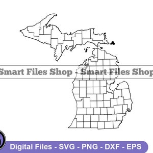 Michigan Map Svg, Michigan Svg, Michigan Map Dxf, Png, Michigan Map Clipart, Michigan Map Files, Michigan Map Eps