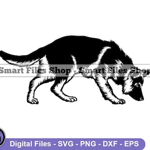 Sniffing Dog #2 Svg, Dog Svg, German Shepherd Svg, Hunting Dog Svg, Sniffing Dog Dxf, Sniffing Dog Png, Sniffing Dog Clipart, Files, Eps