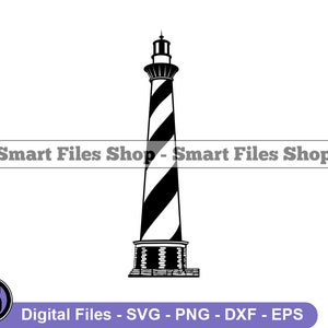 Könnte beinhalten: Schwarze und weiße Silhouette eines Leuchtturms mit einem gestreiften Turm. Der Leuchtturm hat ein kleines Dach oben und einen Sockel mit ein paar Stufen.