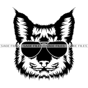 Bobcat en gafas de sol #2 SVG, Bobcat SVG, Cool Bobcat Svg, Bobcat Dxf, Bobcat Png, Bobcat Clipart, Bobcat Files, Eps