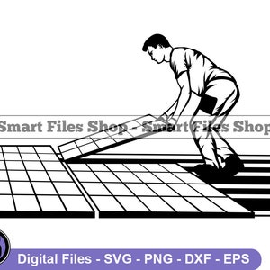 Installation Of Solar Panels #2 Svg, Solar Panels Svg, Renewable Energy Svg, Solar Panels Dxf, Solar Panels Png, Clipart, Files, Eps