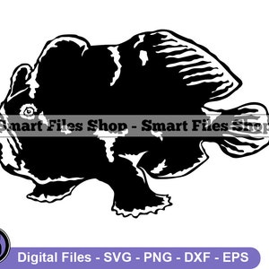 Frogfish Svg, Aquarium Fish Svg, Fish Svg, Frogfish Dxf, Frogfish Png, Frogfish Clipart, Frogfish Files, Frogfish Eps