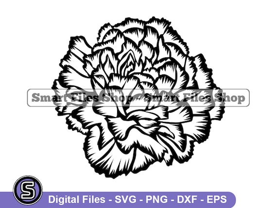 Carnation Bloom SVG Image: Floral Design for Cricut, Silhouette, and Laser  Machines