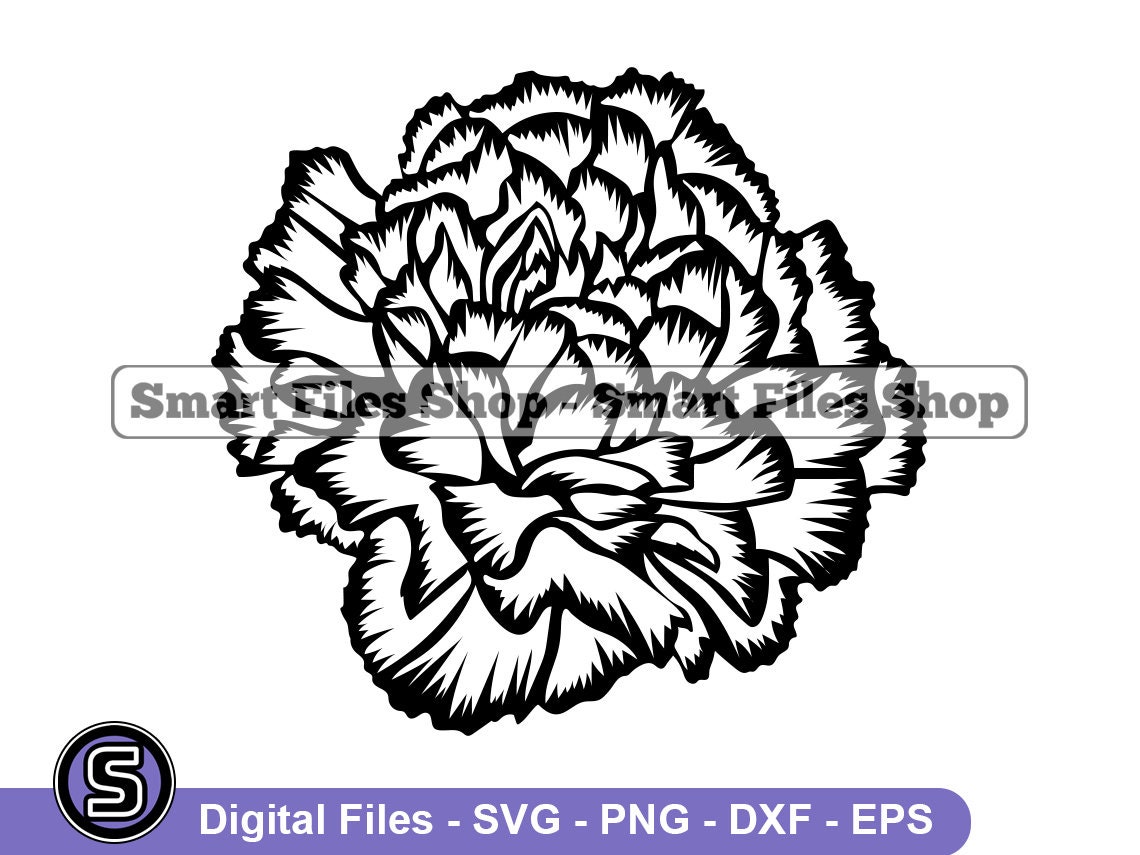 Carnation Flower SVG Carnation SVG Flower Svg Flower Dxf Etsy
