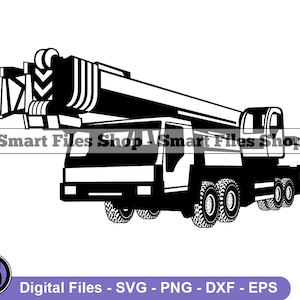 Crane Truck #4 Svg, Heavy Equipment Svg, Construction Svg, Construction Dxf, Construction Png, Construction Clipart, Files, Eps