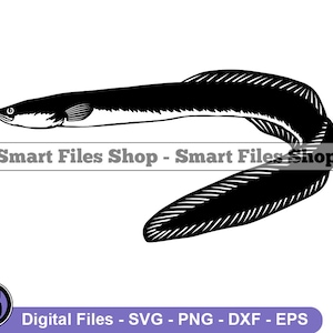 American Eel Svg, Fish Svg, Fishing Svg, Fishing Dxf, Fishing Png, Fishing Clipart, Fishing Files, Fishing Eps