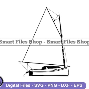 Catboat Svg, Sailing Svg, Sail Boat Svg, Nautical Svg, Catboat Dxf, Catboat Png, Catboat Clipart, Catboat Files, Eps