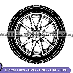 Car Rim #2 Svg, Car Tire Svg, Tire Shop Svg, Car Tire Svg, Auto Repair Svg, Mechanic Svg, Dxf, Png, Clipart, Files, Eps