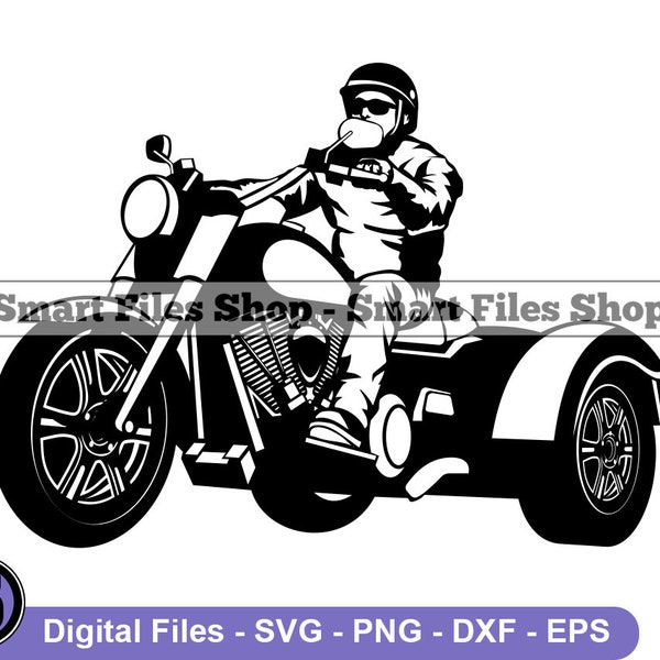 Trike Motorcycle Rider #2 Svg, Motorcycle Svg, Motorbike Svg, Motorcycle Dxf, Motorcycle Png, Motorcycle Clipart, Motorcycle Files, Eps