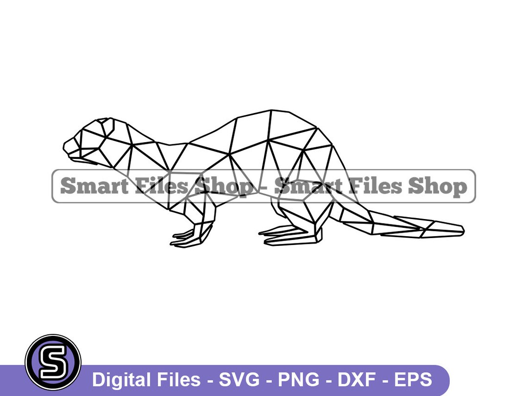 Geometric Ferret Outline Svg Ferret Svg Geometric Animals Etsy
