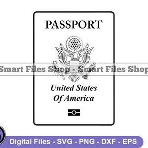 US Passport Outline Svg, USA Passport Svg, Passport Svg, American Passport Svg, Passport Dxf, Passport Png, Passport Clipart, Files, Eps