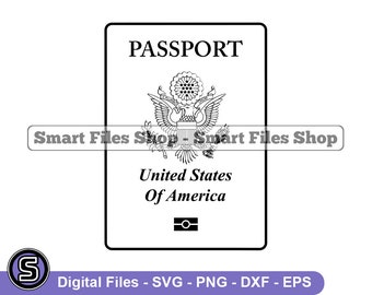 US Passport Outline Svg, USA Passport Svg, Passport Svg, American Passport Svg, Passport Dxf, Passport Png, Passport Clipart, Files, Eps