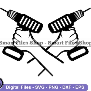 Hand Holding Drill Logo Svg, Drill Svg, Repair Svg, Handyman Svg, Drill Dxf, Drill Png, Drill Clipart, Drill Files, Eps