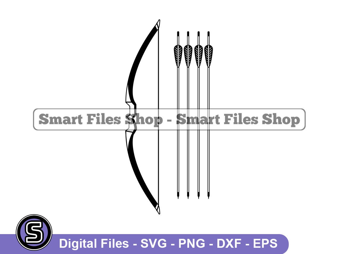 Bow and Arrows Svg, Bow Svg, Arrow Svg, Bow and Arrow Dxf, Bow and Arrow Png, Bow and Arrow Clipart, Bow and Arrow Files, Eps