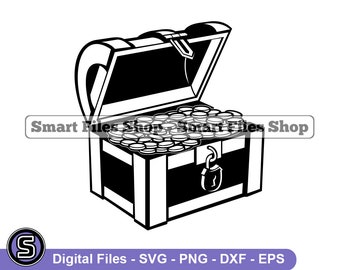 Pirate Treasure Chest Svg, Treasure Chest Svg, Pirate Svg, Treasure Chest Dxf, Treasure Chest Png, Treasure Chest Clipart, Files, Eps