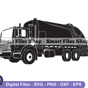 Garbage Truck #2 Svg, Garbage Truck Svg, Garbage Svg, Trash Svg, Waste Svg, Garbage Dxf, Garbage Png, Garbage Clipart, Garbage Files, Eps