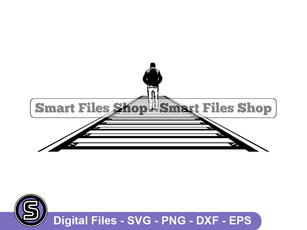 Wandelen op rails Svg Rail Tracks Svg Rail Road Svg Walking - Etsy België
