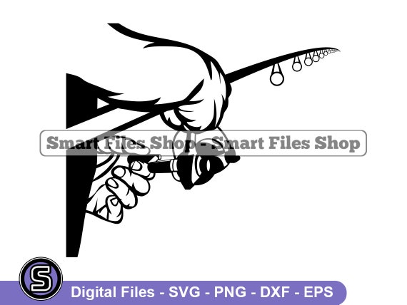 Fishing Rod In Hand Svg, Fishing Rod Svg, Fishing Svg, Flyfishing Svg,  Fishing Dxf, Fishing Png, Fishing Clipart, Fishing Files, Eps