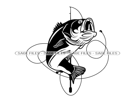 Bass Fishing Rod Logo 2 Svg Bass Svg Fishing Svg Fish Svg - Etsy