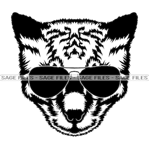 サングラスをかけたオセロット SVG、オセロット SVG、クールなオセロット SVG、オセロット DXF、オセロット PNG、オセロット クリップアート、オセロット ファイル、EPS