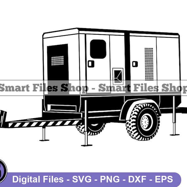 Mobile Generator Svg, Electricity Svg, Electric Power Svg, Mobile Generator Dxf, Mobile Generator Png, Mobile Generator Clipart, Files