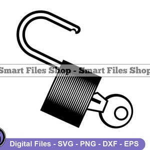 Otwórz zamek SVG, Zamek SVG, Klucz w zamku SVG, Zamek Dxf, Zamek Png, Zamek Clipart, Pliki zamka, Eps