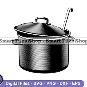 Cooking Logo Svg, Cooking Pot Svg, Ladle Svg, Cooking Dxf, Cooking Png, Cooking Clipart, Cooking Files, Cooking Eps