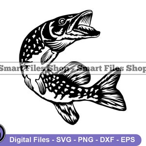 Pike Fish #2 Svg, Pike Fishing Svg, Fish Svg, Pike Fish Dxf, Pike Fish Png, Pike Fish Clipart, Pike Fish Files, Pike Fish Eps