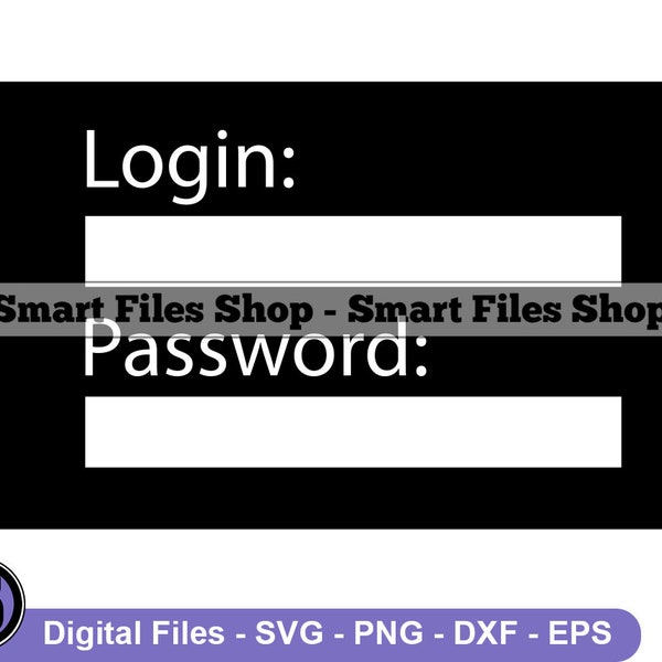 Login and Password Svg, Login Svg, Password Svg, Login Dxf, Login Png, Login Clipart, Login Files, Login Eps