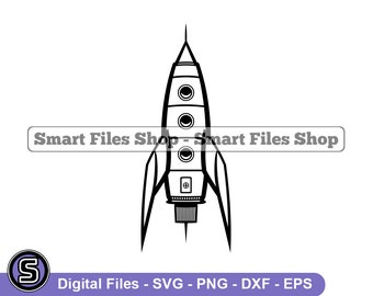 Rocket Ship Svg, Spaceship Svg, Rocket Svg, Rocket Ship Dxf, Rocket Ship Png, Rocket Ship Clipart, Rocket Ship Files, Eps