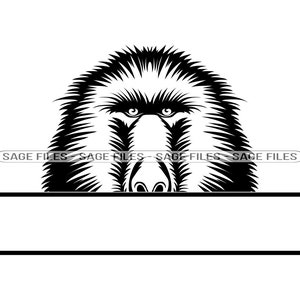 Peeking Baboon Svg, Baboon Svg, Peeking Animals Svg, Monogram Svg, Baboon Dxf, Baboon Png, Baboon Clipart, Baboon Files, Eps