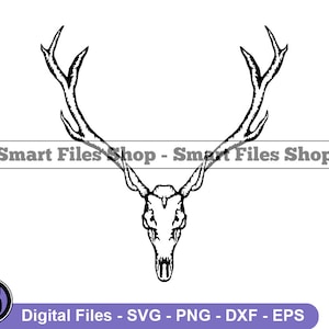 Elk Skull Svg, Elk Svg, Animal Skull Svg, Skeleton Svg, Hunting Svg, Elk Dxf, Elk Png, Elk Clipart, Elk Files, Eps
