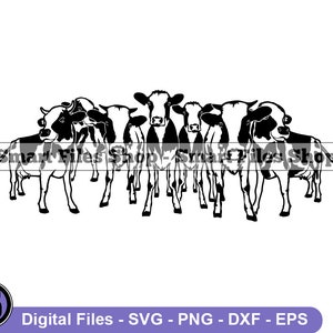 Rebanho De Vacas Svg, Vaca Svg, Gado Svg, Novilha Svg, Animais De Fazenda Svg, Vaca Dxf, Vaca Png, Vaca Clipart, Arquivos De Vaca, Eps