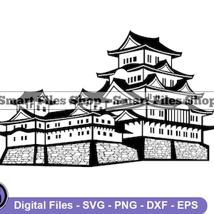 Japanese Castle #2 Svg, Japanese Fortress Svg, Japanese Architecture Svg, Japan Svg, Japan Dxf, Japan Png, Japan Clipart, Japan Files, Eps