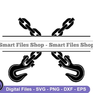 Crane Hook Split Monogram SVG, Crane Hook Svg, Heavy Equipment Svg, Crane Hook Logo Svg, Crane Hook Dxf, Crane Hook Png, Clipart, Files Eps