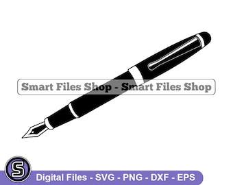 Fountain Pen Svg, Writing Svg, Pen Design Svg, Pen Svg, Fountain Pen Dxf, Fountain Pen Png, Fountain Pen Clipart, Fountain Pen Files, Eps