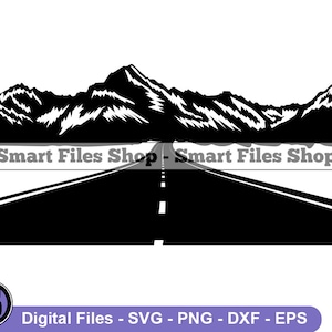 Mountain Road Svg, Mountain Svg, Highway Svg, Road Svg, Mountain Dxf, Mountain Png, Mountain Clipart, Mountain Files, Eps