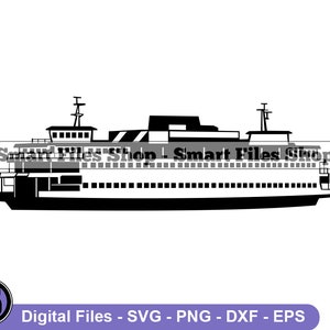 Färjesvg, fartygssvg, sjötransportsvg, färja dxf, färja png, färjeclipart, färjefiler, eps