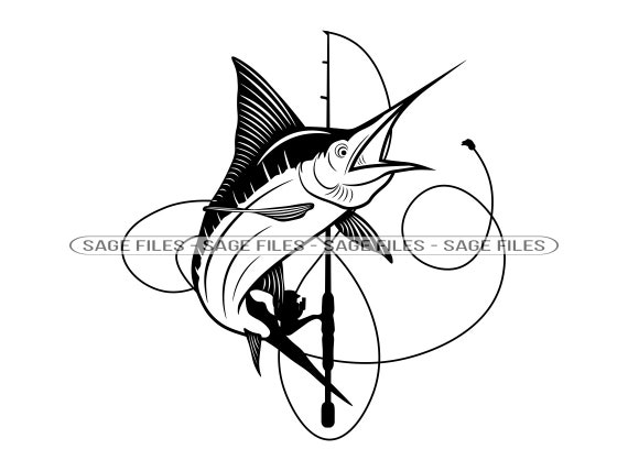 Marlin Fishing Rod Logo 3 Svg, Marlin Svg, Fishing Svg, Fish Svg, Marlin  Fishing Rod Dxf, Marlin Fishing Rod Png, Clipart, Files, Eps 