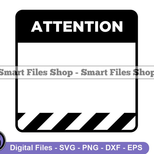 Attention Sticker SVG, Attention Svg, Sticker SVG, Attention Sticker Dxf, Attention Sticker Png, Attention Sticker Clipart, Files, Eps
