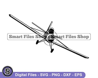 Propeller Airplane #5 Svg, Airplane Svg, Aircraft Svg, Propeller Airplane Dxf, Propeller Airplane Png, Clipart, Propeller Airplane Files