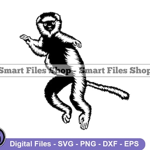 Jumping Lemur #2 SVG, Lemur SVG, Animals Svg, Lemur Dxf, Lemur Png, Lemur Clipart, Lemur Files, Lemur Eps