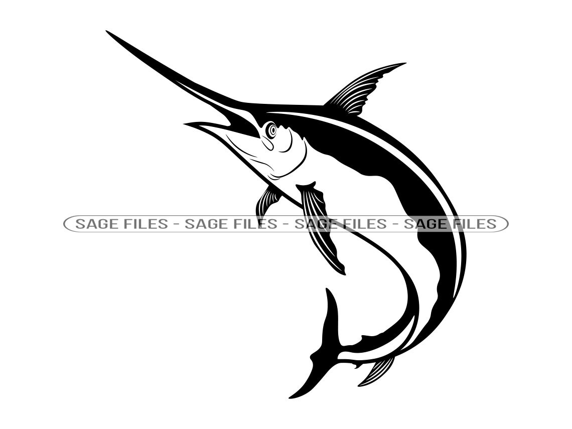 Swordfish Svg Swordfish Logo Svg Swordfish Fishing Svg Fish Etsy